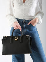 Satchel M Equestre Leather Etrier Beige equestre EEQT142M-vue-porte